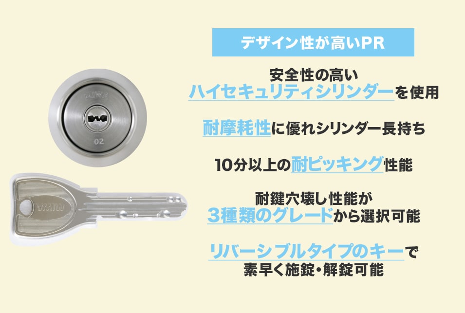 デザイン性が高い『PRシリンダー』