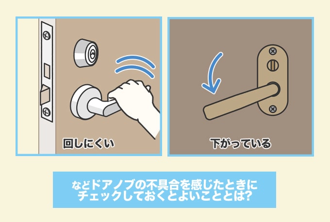 ドアノブの調子が悪いときにチェックしておくこと