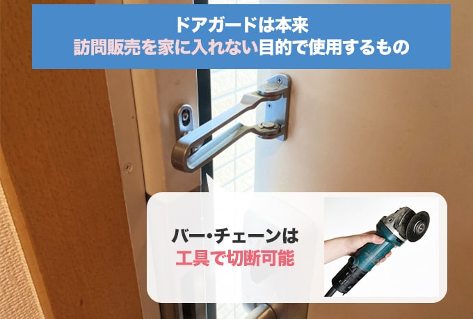 ドアガードは本来『訪問販売対策』の目的で取り付けられている