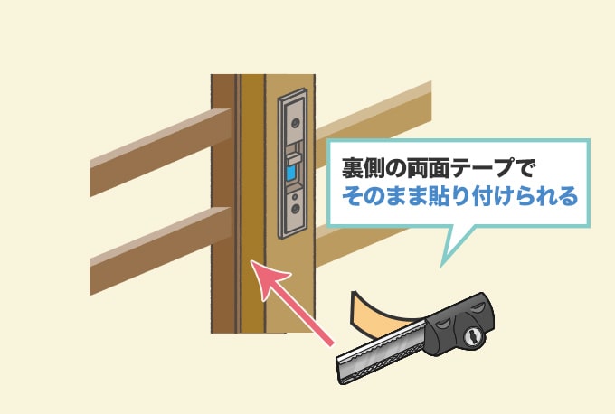 『粘着テープで貼り付ける』鍵を後から取り付ける方法