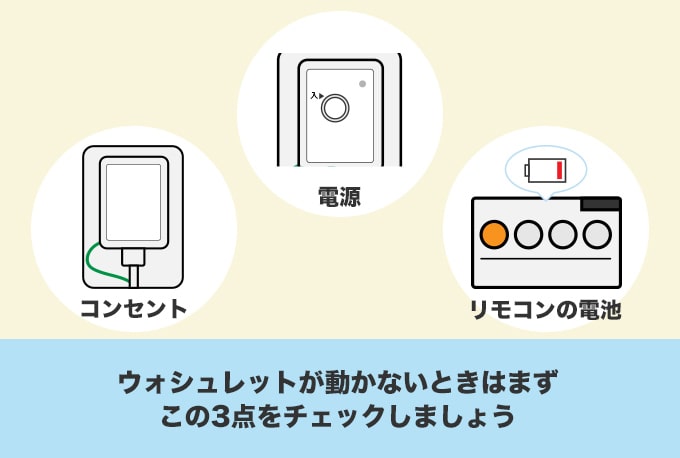 ウォシュレットが動かないときに確認したいポイント3つ