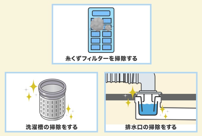 洗濯機の排水つまりを予防する方法