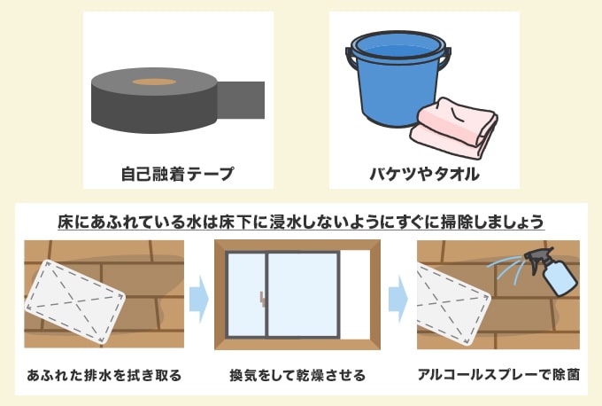 排水管から水漏れしているときの応急処置方法