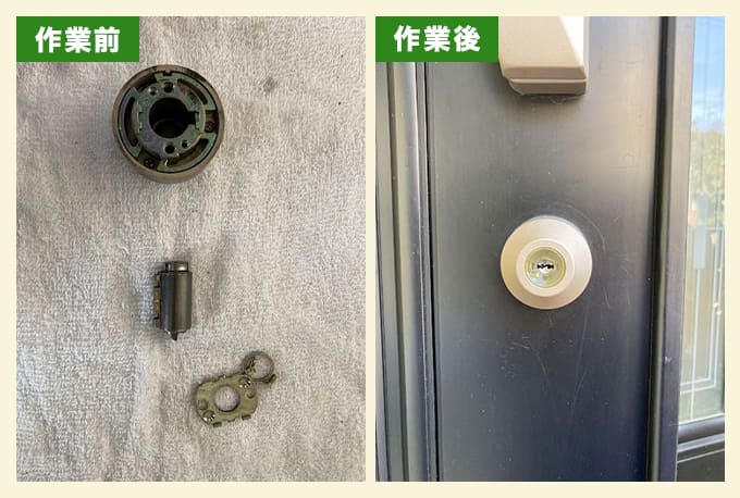 玄関シリンダー内の折れ鍵抜き、シリンダーメンテナンス