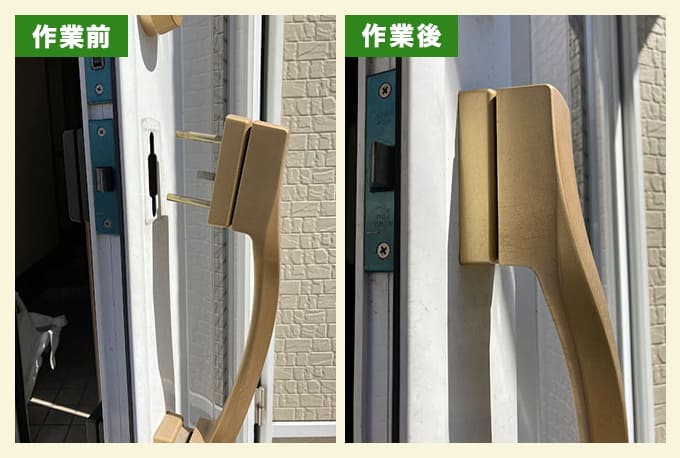 外れてしまった玄関のドアノブ修理