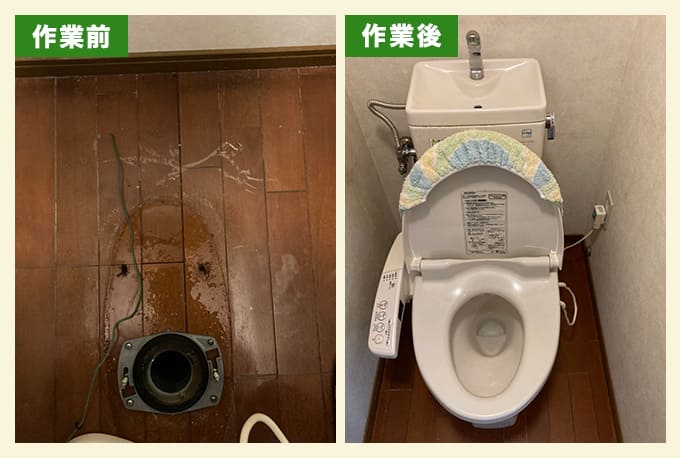 尿石によるトイレのつまり除去