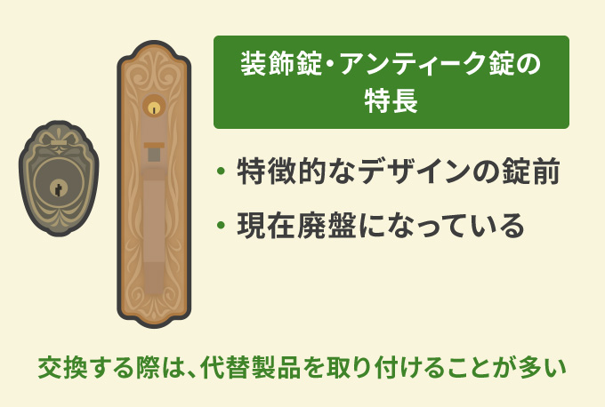 装飾錠・アンティーク錠の特長