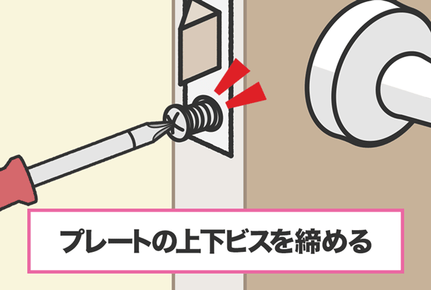 金属プレートをビスで固定する