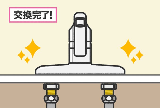 水漏れがないか確認して交換完了