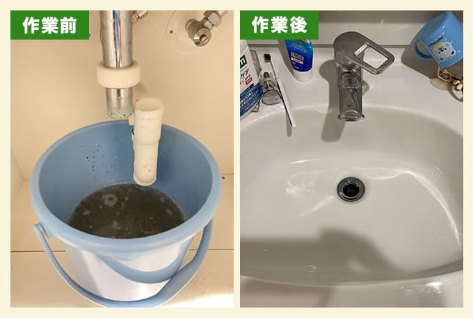髪の毛による洗面所のつまり除去