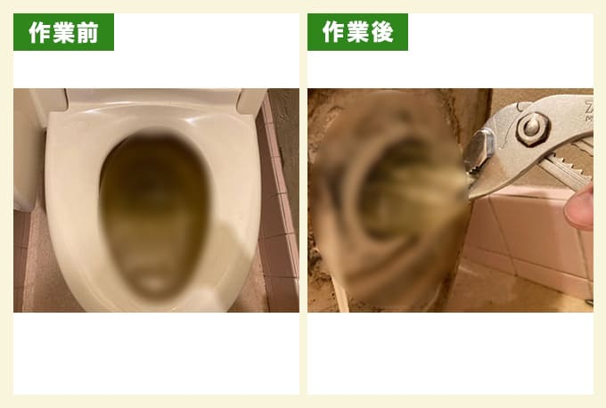 おむつのトイレつまり除去の写真