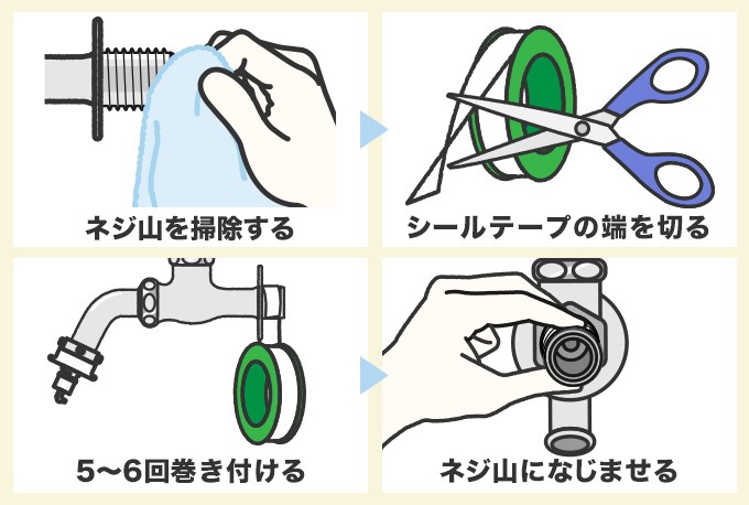 蛇口のシールテープ交換のやり方