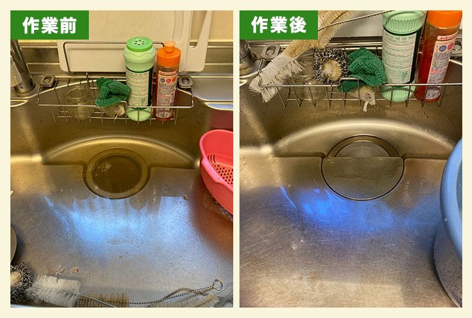 台所排水管の油詰まり除去