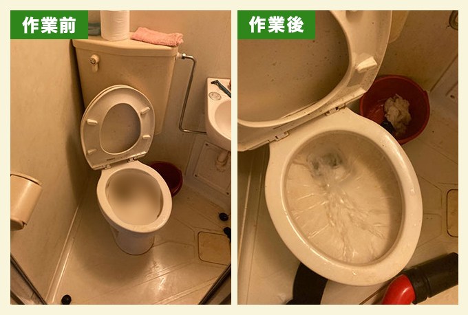 トイレットペーパーによるトイレつまり除去