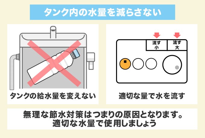節水対策でタンク内の水量を少なくしない