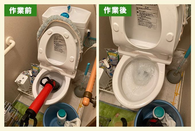 トイレのつまり除去
