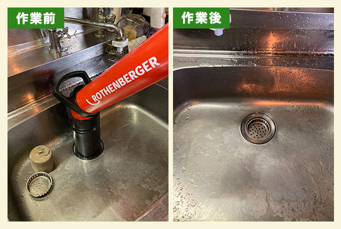 油脂類による台所配管の油詰まり除去