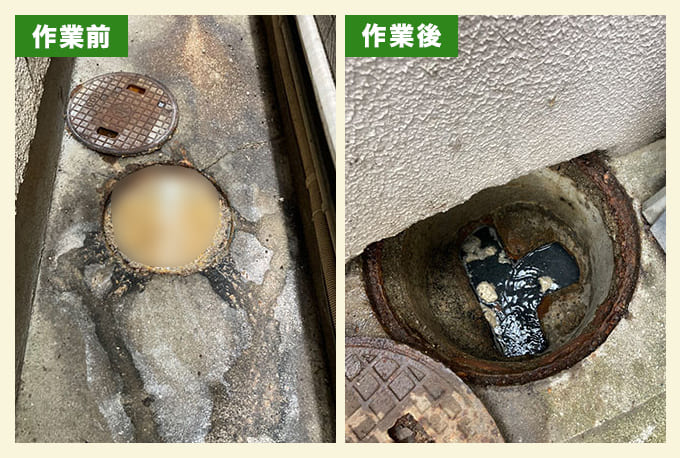 台所排水の油詰まり除去