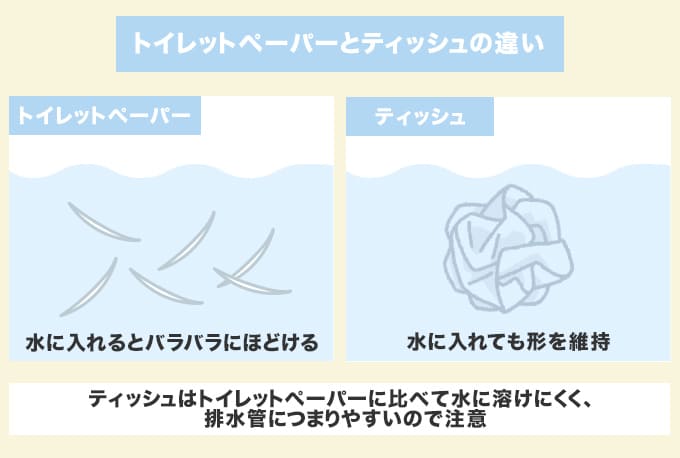トイレットペーパーとティッシュの違い